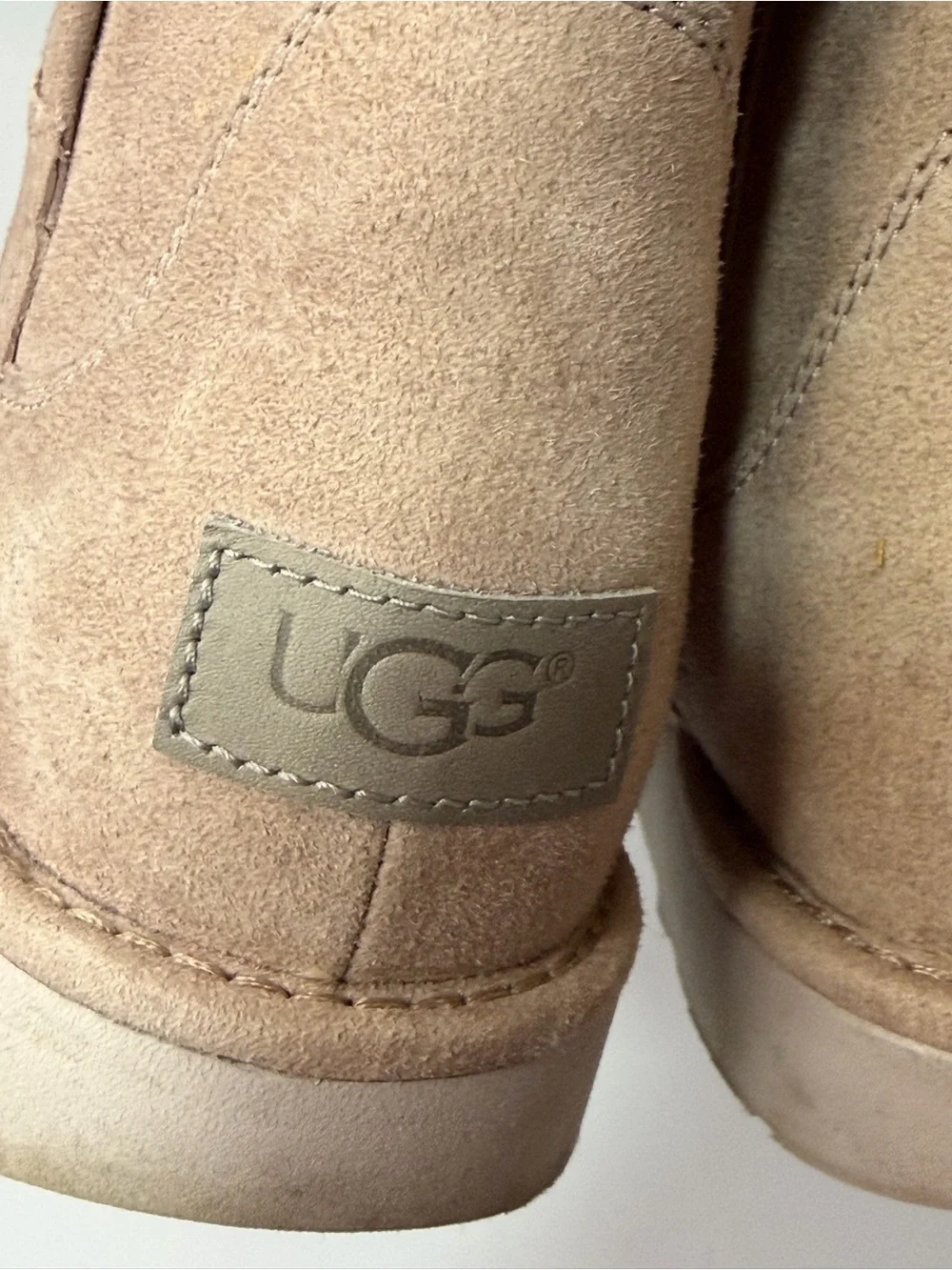 UGG Women’s Suede Shearling-Lined Ankle Boots in Taupe